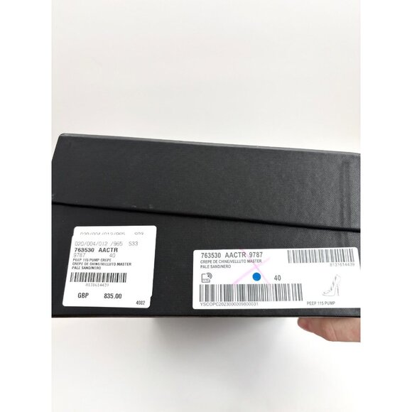 NEW Saint Laurent Franky 115mm Silk Satin Peeptoe Sandals 763530 AACTR sz 9 - Picture 5 of 16